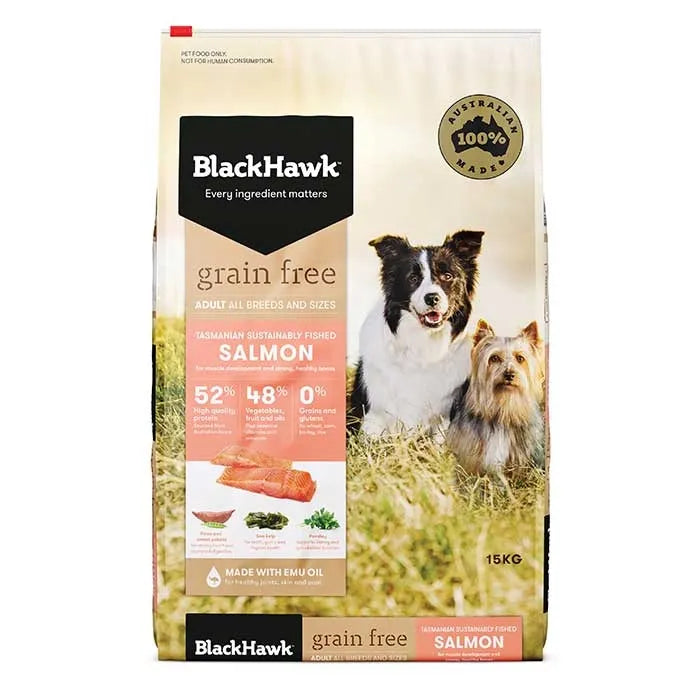 Black Hawk Grain Free Salmon Adult Dog Food 15kg