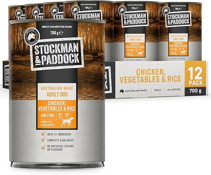 Stockman & Paddock Dog Cans 700g (Chicken, Veg & Rice)