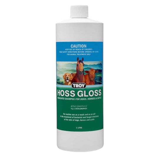 Troy Hoss Gloss 1 Litre Medicated Shampoo For Animals