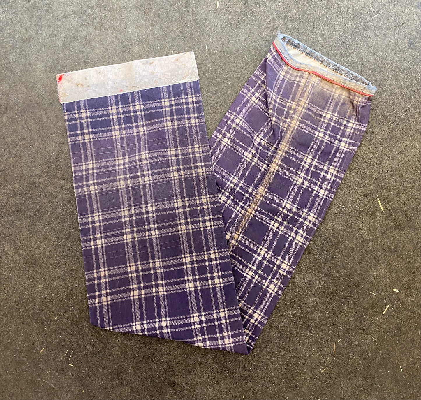 SH Tail Bag 90cm/35.4" White and Blue Check (250104)
