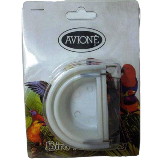 Avione Plastic D Cup Feeder Twin Pack Medium. Suitable For Bird Cages, Aviaries And Small Animal Cages