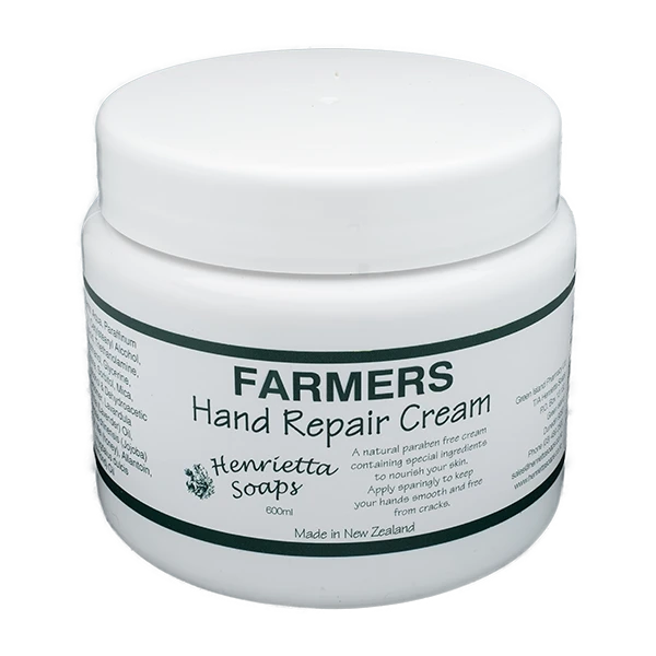 Henrietta's Farmers Hand Repair Cream 600ml. A natural paraben free cream containing special ingredients to nourish your skin.