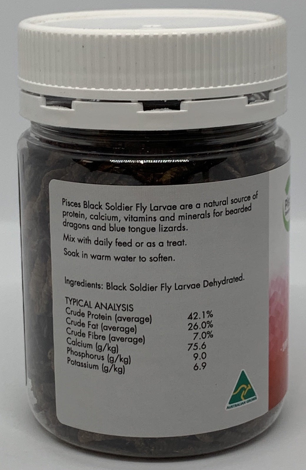 Pisces Dehydrated Black Soldier Fly Larvae 65g For Lizards