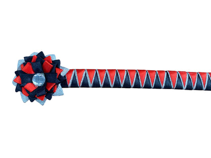 Red Black and Silver Browband. 14 inch (239405)