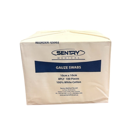 Sentry Gauze Swabs 10cm x 10cm 100 Pack