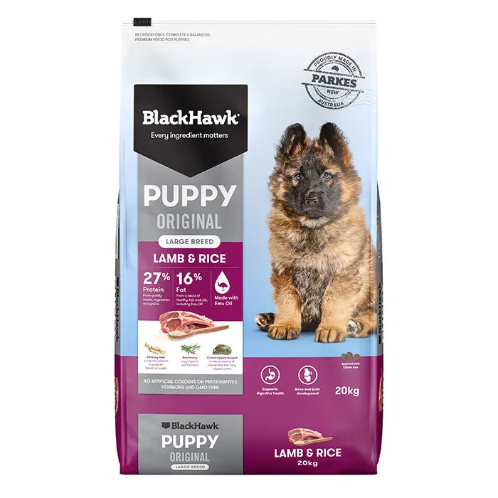 Black Hawk Lamb & Rice Large Puppy Food 20kg