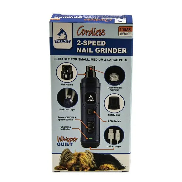 Patpet 2-Speed Nail Grinder + Extra Stone