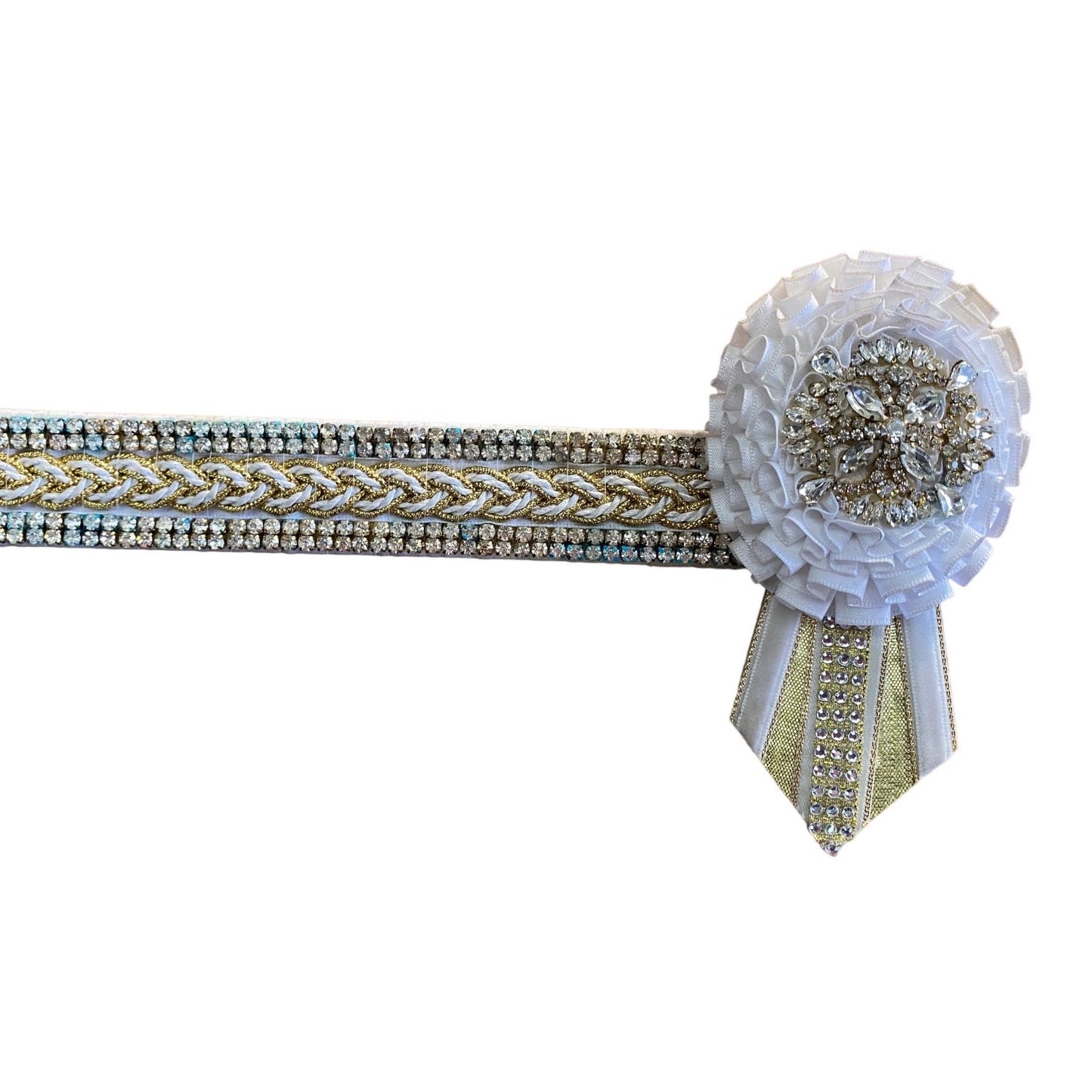 SH Browband 14" White/Gold (240384)