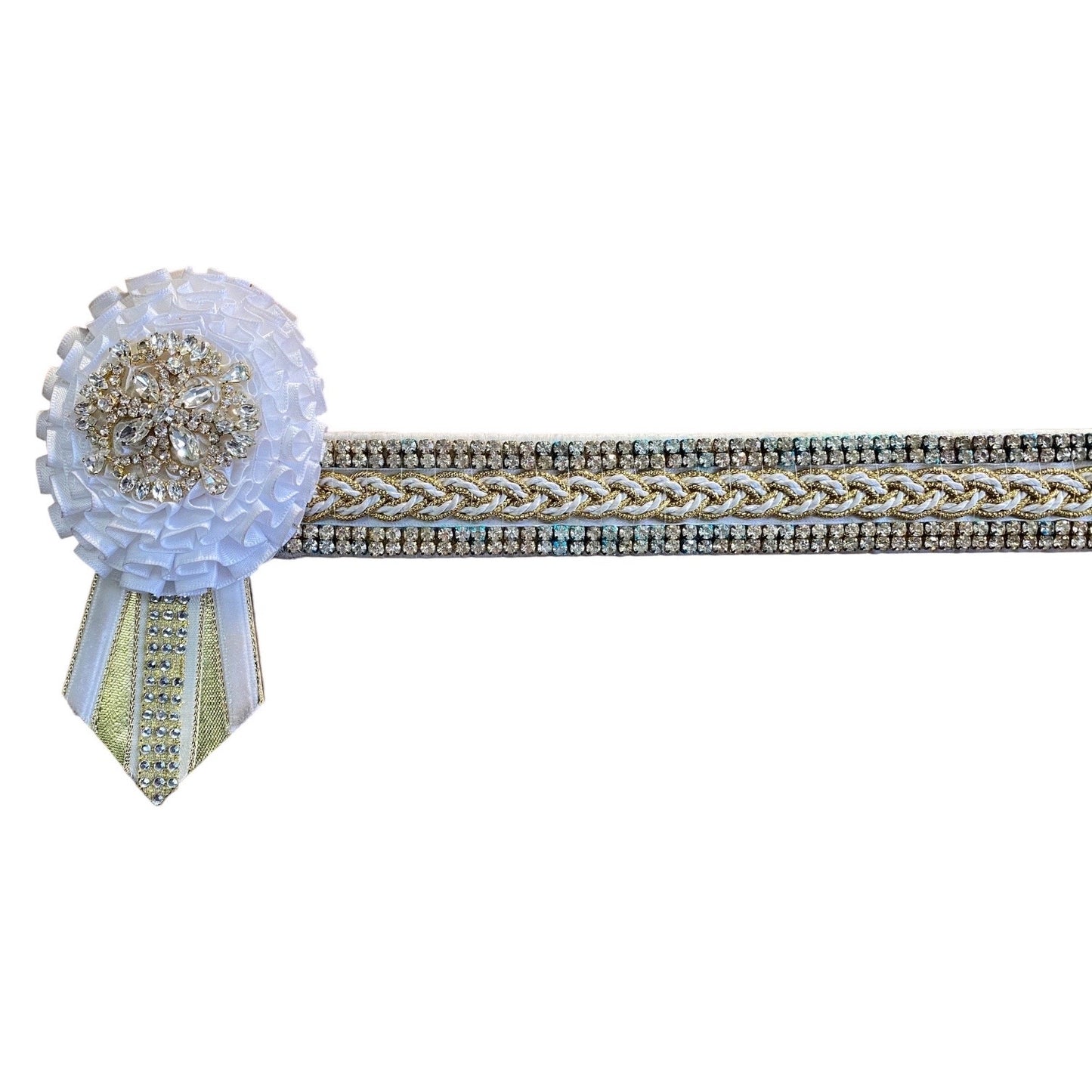 SH Browband 14" White/Gold (240384)