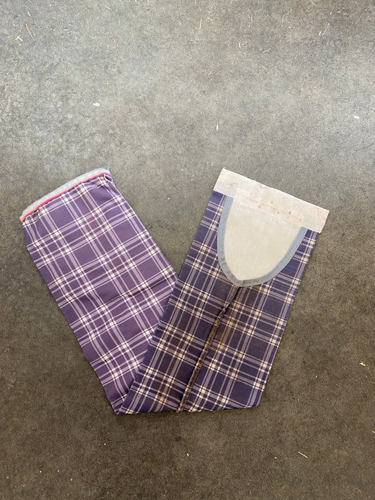 SH Tail Bag 90cm/35.4" White and Blue Check (250104)