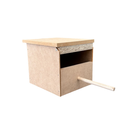 Wooden Gouldian Finch Nesting Box (17cmL x 14cmH x 14cmD)