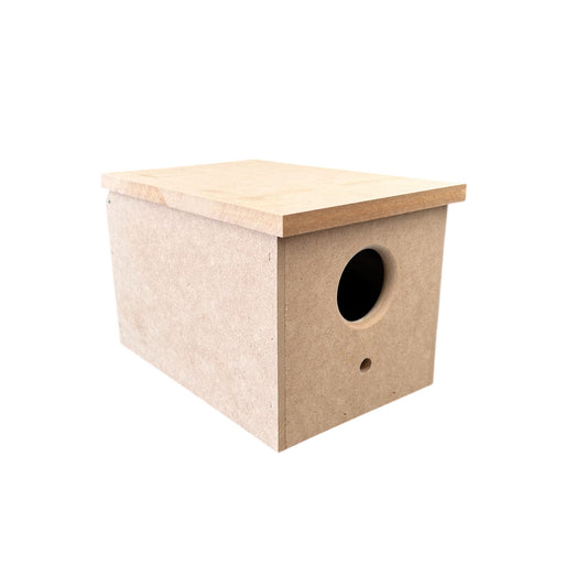 Wooden Budgie Nest box w Perch