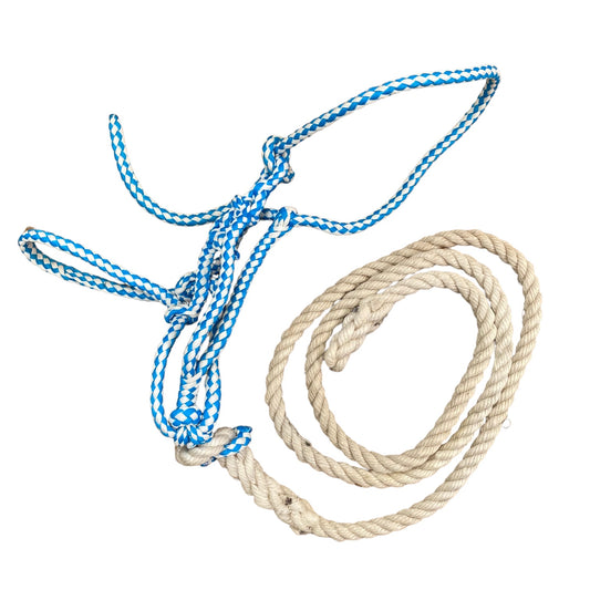 Rope Halter & Lead FULL Blue/White (2316322)