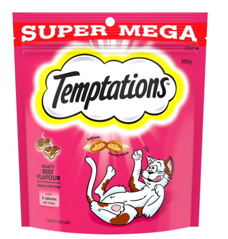 Temptations Snacks Heart Beef 350G 5 pack