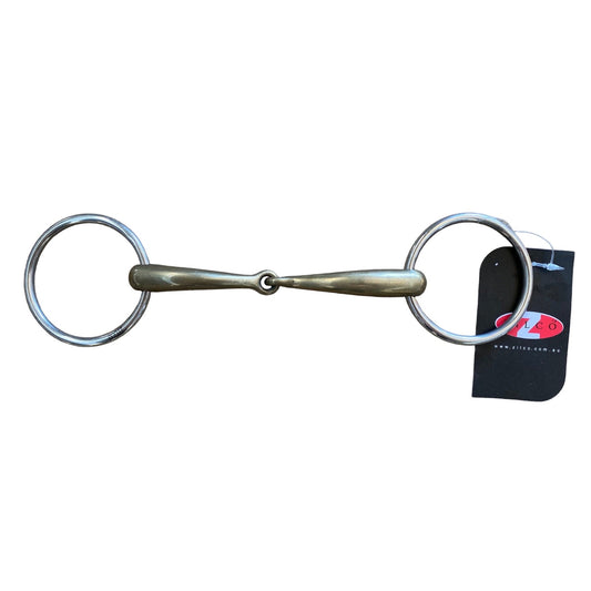 Zilco L/Ring Jointed Curved Snaffle Bit FULL Gold (232812)