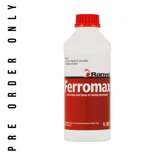 Ranvet Ferromax 1L. Iron & Folic Acid Syrup For Racing Greyhounds