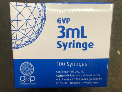 GVP Disposable Syringe 3ml Box Of 100
