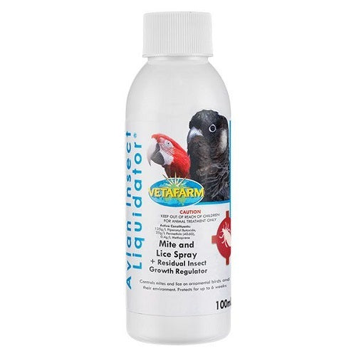 Vetafarm Avian Insect Liquidator Concentrate 100ml Mite & Lice Spray For Birds
