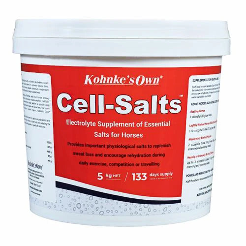 Kohnke's Own Cell Salts. 5kg Sodium, Potassium, Chloride and Magnesium Supplement for Horses