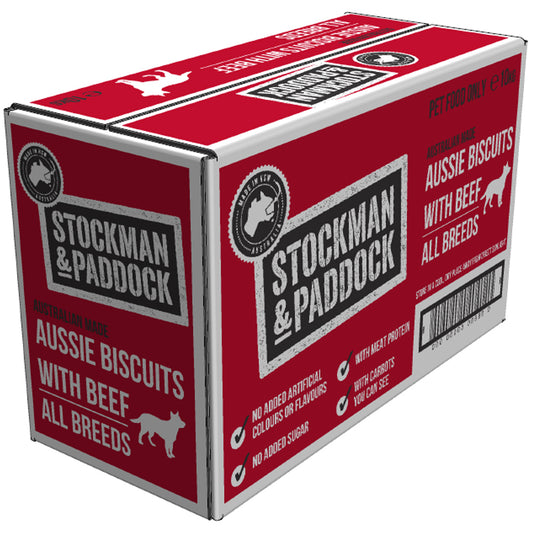 Stockman & Paddock Dog Biscuits 2x2 With Beef 10kg