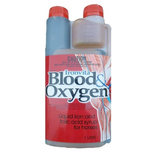 IAH Ironvita Blood & Oxygen 1 Litre Liquid Iron & Folic Acid Syrup For Horses