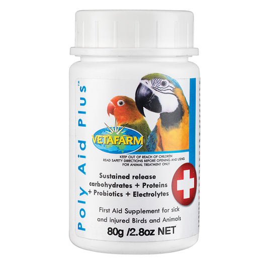 Vetafarm Poly Aid Plus 80g First Aid Supplement For Sick Or Injured Birds