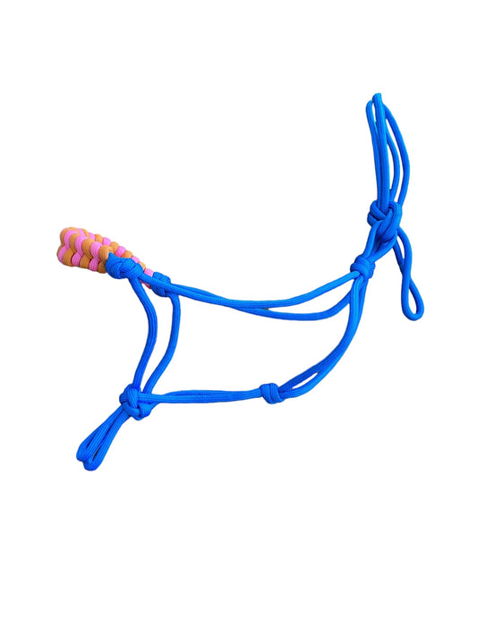 NEW Rope Halter COB Blue/Pink/Orange (236112)