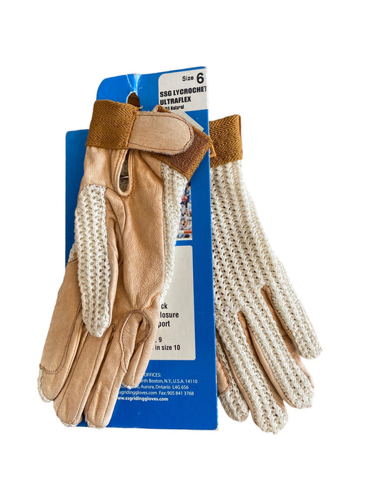 SSG Riding Gloves SIZE 6 Tan/Cream (236707)