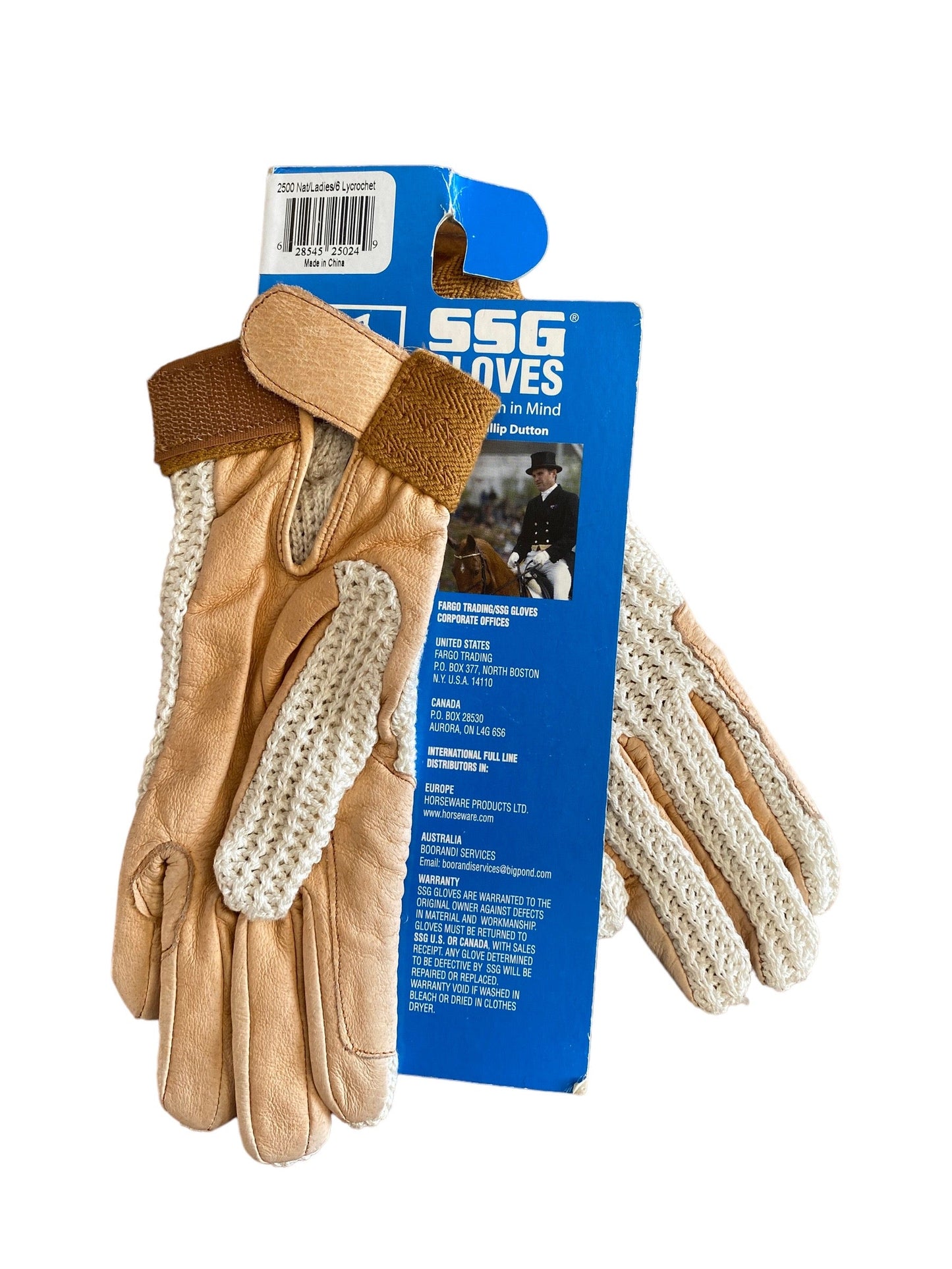 SSG Riding Gloves SIZE 6 Tan/Cream (236707)