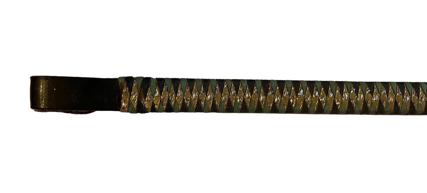 Ribbon Browband 14.5” Green/Gold (232723)