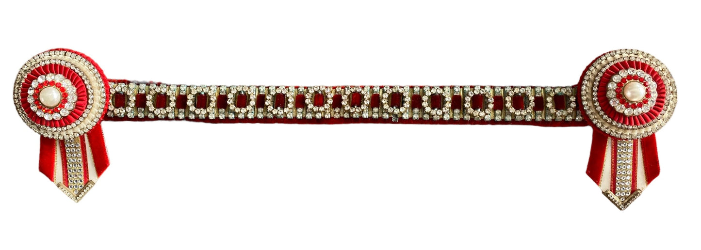Browband 15.5” Red/Cream (232222)