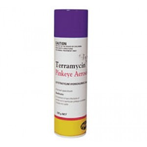 Terramycin Pinkeye Aerosol 125g Antibiotic Spray Treatment For Animals