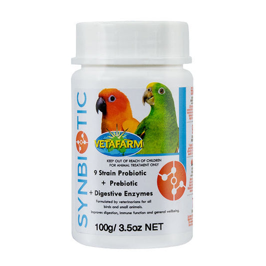 Vetafarm Synbiotic Avian 100g. Probiotic, Prebiotic and Enzymes For Birds