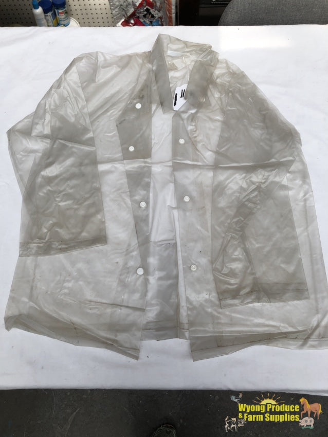 Clear Pvc Childs Raincoat. Size 12