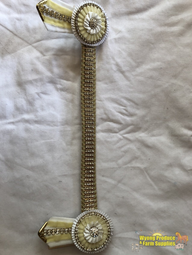 Cream & White Bling Browband. 15.5 Inch