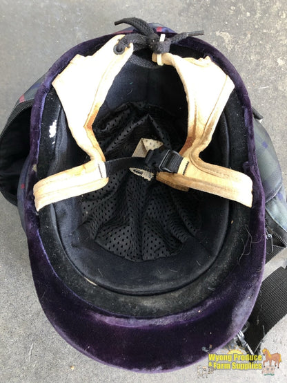 Navy Velvet Helmet And Bag (214716)